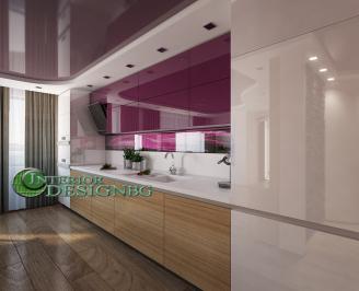 Кухня с принт стъкло