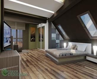 Спалня в маслено зелено