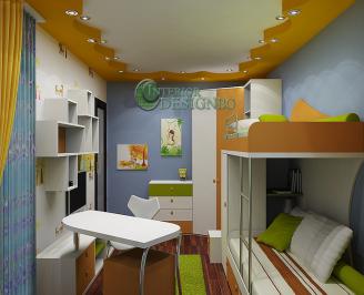 Детска стая в бяло и оранжево